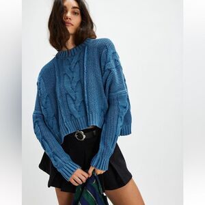 Free People We the Free in a Daze Pullover Sweater in Fairyteal